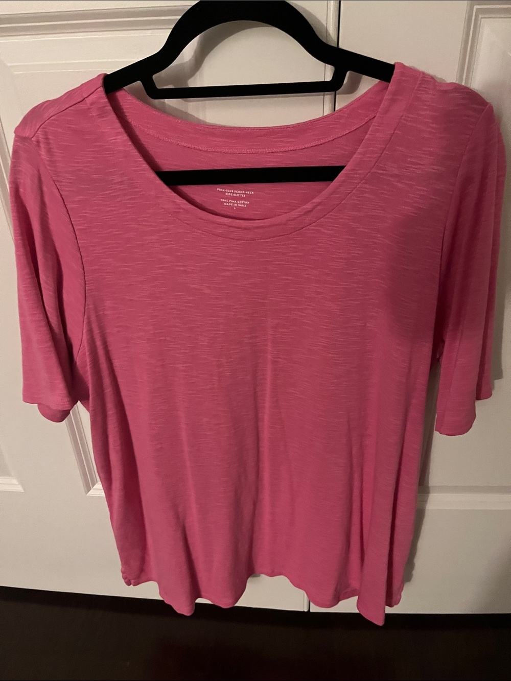 J. Jill Heathered Pink Short-Sleeve Scoop Neck Top